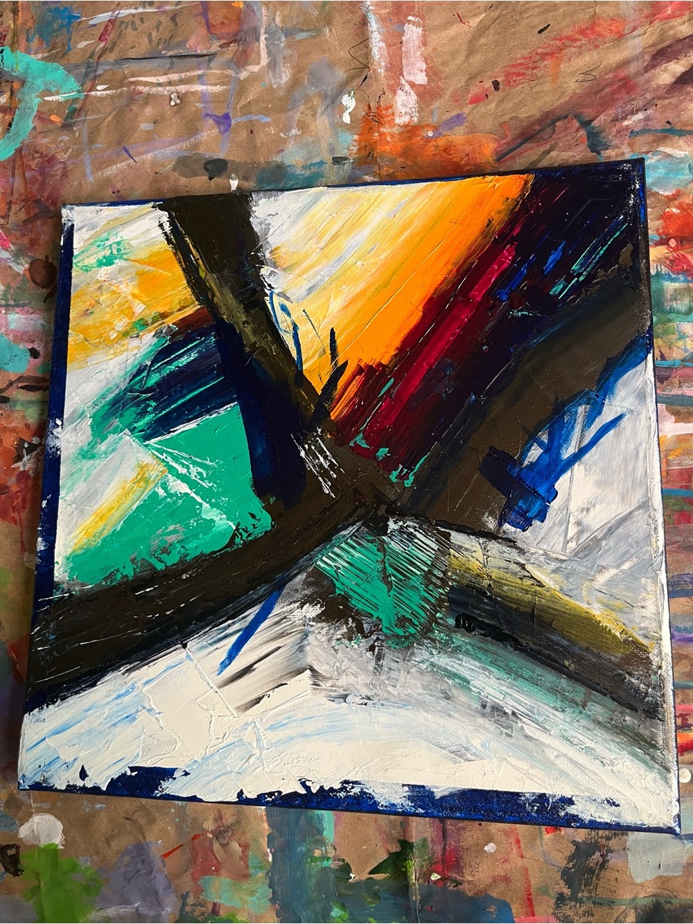 Abstract Multicolor Canvas Wall Art 12x12